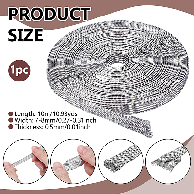 304 Stainless Steel Wire Braided Strap STAS-WH0044-114B-1