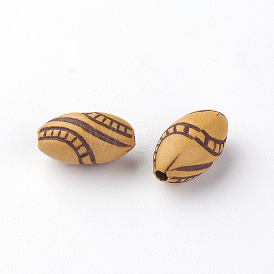 Imitation Wood Acrylic Beads X-SACR-Q186-21-1