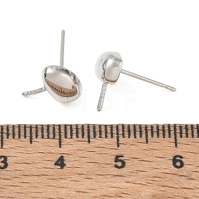 Brass Stud Earring Findings KK-CBABAE6-03P-1