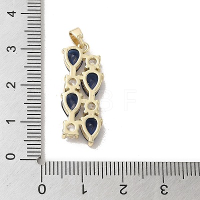 Brass Micro Pave Clear Cubic Zirconia Pendants KK-M275-51G-1
