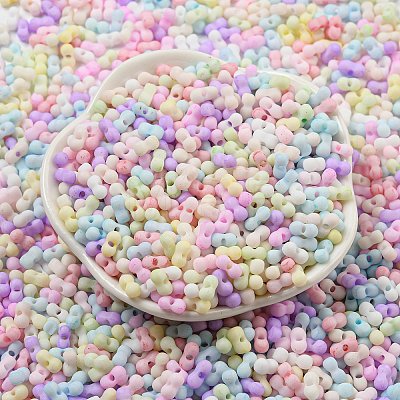 Macaron Color Opaque Frosted Glass Seed Beads SEED-K009-12B-01-1