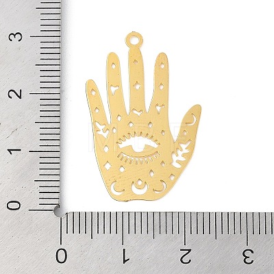 Brass Etched Metal Embellishments Pendants KK-Z058-01G-1