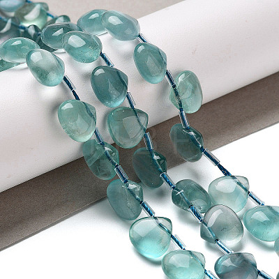 Natural Green Fluorite Beads Strands G-NH0032-A01-01-1