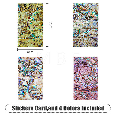 4 Sheets 4 Colors Nail Art Stickers Decals MRMJ-FH0001-24-1