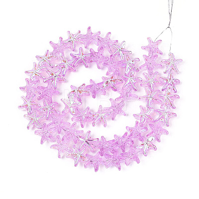 Baking Paint Electroplate Transparent Glass Beads Strands EGLA-N017-07-A03-1