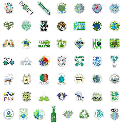 50Pcs Earth Stickers STIC-PW0002-091-1