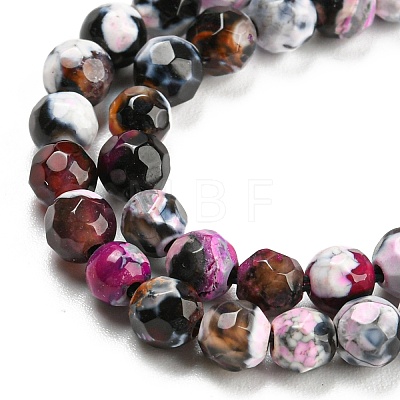 Dyed Natural Fire Crackle Agate Beads Strands G-G007-01B-1