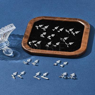 2 Pairs Alloy Stud Earrings for Women EJEW-FS0001-27G-1