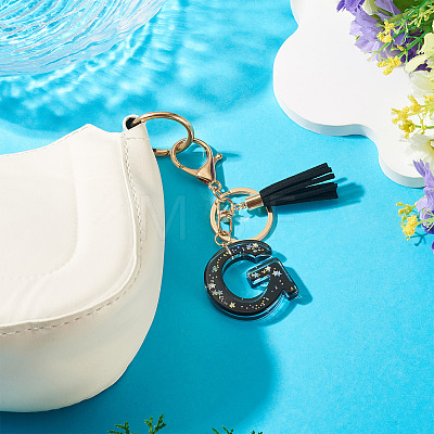 1Pc Resin Letter Keychains KEYC-TADJ0001-09G-1
