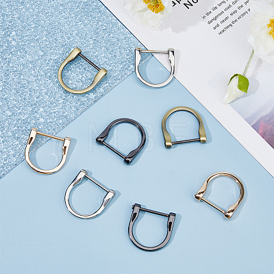 DICOSMETIC 8Pcs 4 Colors Alloy D-Ring Anchor Shackle Clasps FIND-DC0005-59-1