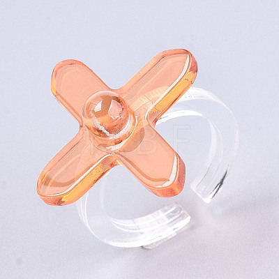 (Jewelry Parties Factory Sale)Transparent Acrylic Cuff Rings RJEW-S047-004B-1
