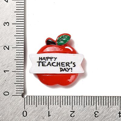 Teacher's Day Theme Opaque Resin Cabochons RESI-Z018-01A-1