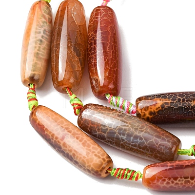 Natural Fire Crackle Agate Beads Strands G-P605-E01-01-1