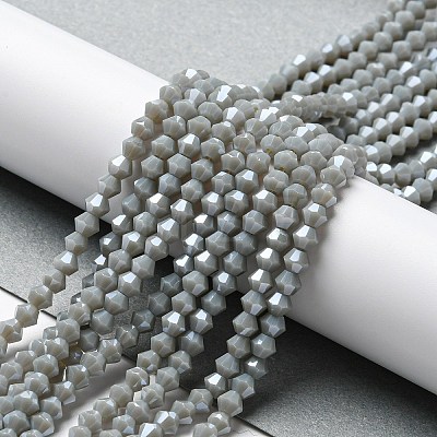 Opaque Solid Color Electroplate Glass Beads Strands GLAA-F029-P4mm-C14-1