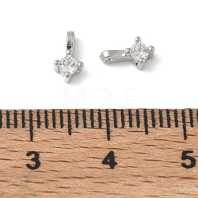 Brass Pave Clear Cubic Zirconia Charms CU-CBA9FFD-11P-04-1