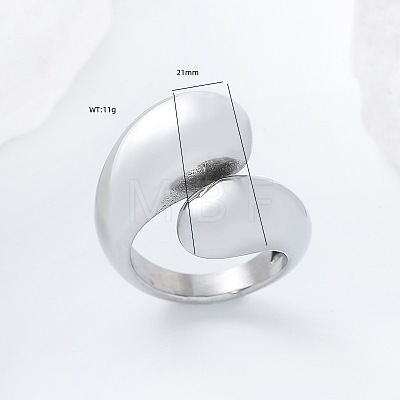 304 Stainless Steel Cuff Open Rings for Women AP0200-1-1
