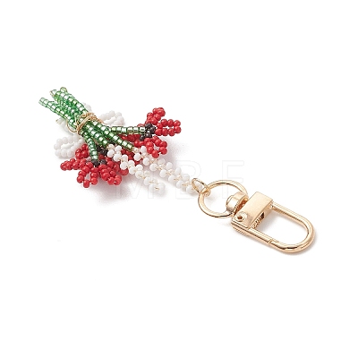 3D Flower Glass Seed Beaded Pendant Decorations KEYC-MZ00056-1