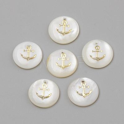 Freshwater Shell Pendants SHEL-Q010-006G-1