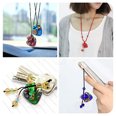 Handmade Lampwork Perfume Bottle Pendants LAMP-TADJ0001-06D-1