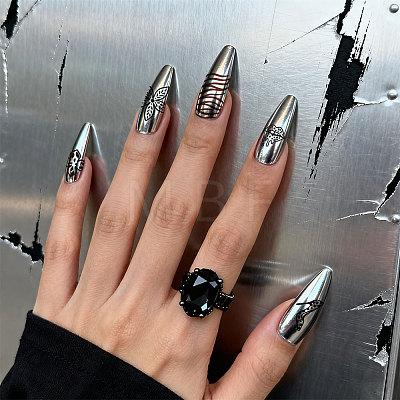 Stainless Steel DIY Nail Art Templates MRMJ-WH0092-280-1