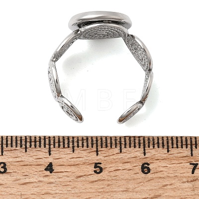 Spiral 304 Stainless Steel Cuff Ring Components STAS-P454-02C-P-1