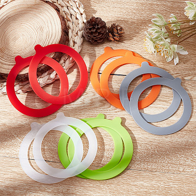 Gorgecraft 10Pcs 5 Colors Silicone Rings AJEW-GF0005-71-1