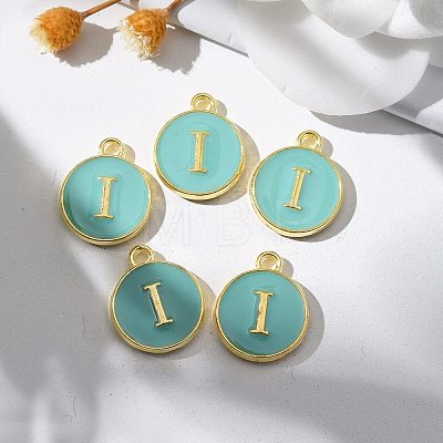 Golden Plated Alloy Enamel Charms X-ENAM-S118-05I-1