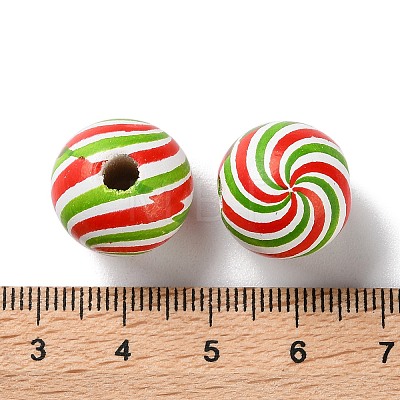 Printed Wood European Beads WOOD-Z002-10A-1