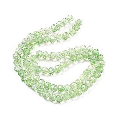 Transparent Crackle Glass Beads Strands CCG-L050-01B-03-1