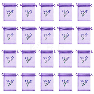 20Pcs Polyester Mesh Sachet Packing Drawstring Bgas ABAG-TA0002-20D-1