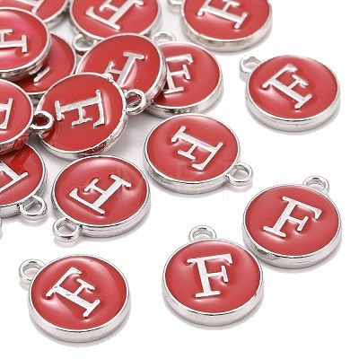 Platinum Plated Alloy Enamel Charms ENAM-S118-03F-P-1