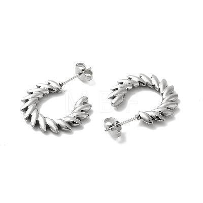 Non-Tarnish 304 Stainless Steel Leafy Branch Wrap Stud Earrings for Women EJEW-K243-05P-1