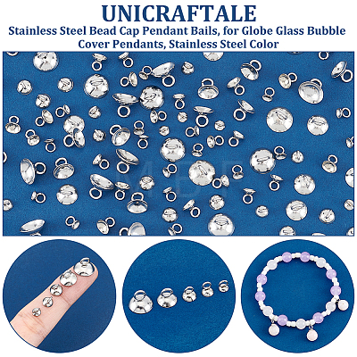 Unicraftale 304 Stainless Steel Bead Cap Pendant Bails STAS-UN0010-42-1