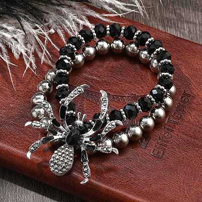 Punk Style Alloy Plastic Charm Bracelets BJEW-K269-01P-1