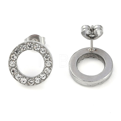 PVD Vacuum Plating 304 Stainless Steel Stud Earrings EJEW-C099-09-04-1