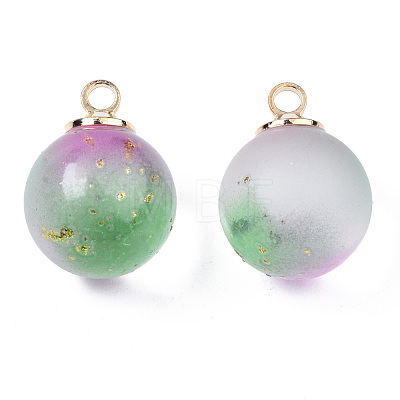 Two Tone Transparent Spray Painted Glass Pendants GLAA-N035-020C-C02-1