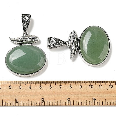 Natural Green Aventurine Pendants G-Z050-07B-1