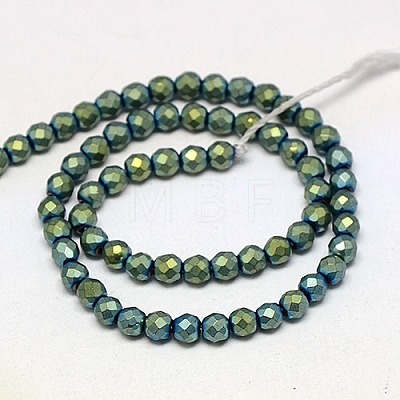 Electroplate Non-magnetic Synthetic Hematite Beads Strands G-J169C-3mm-06-1