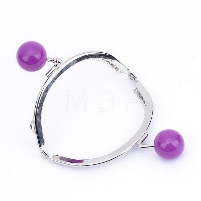 Iron Purse Frame Handle with Solid Color Acrylic Beads FIND-Q038P-D06-1