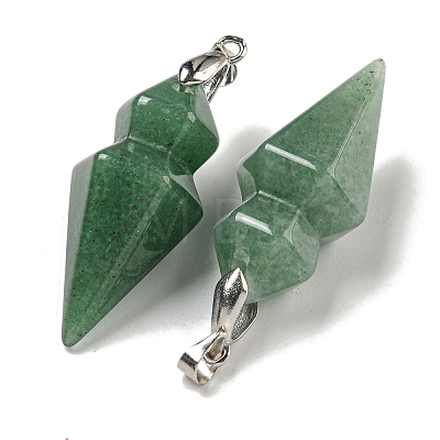 Natural Green Aventurine Pointed Pendants G-F766-08AS-02-1