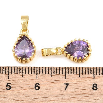 Brass Pave Cubic Zirconia Charms CU-CBA9AB3-01G-02-1