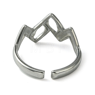 304 Stainless Steel Open Cuff Ring RJEW-L110-009P-1