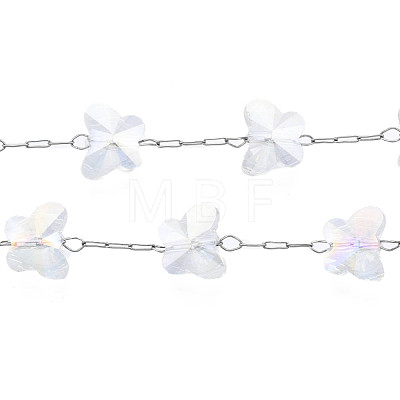 Glass Butterfly Beaded Chains CHS-N003-04-1