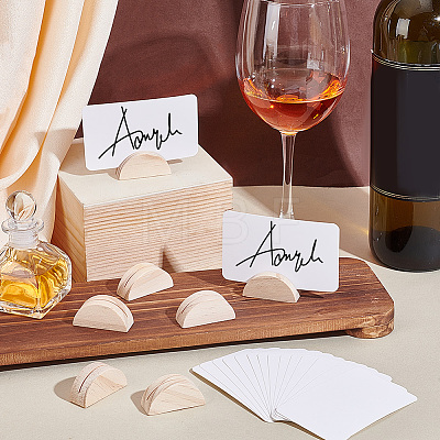 30Pcs Half Round Wood Name Card Holder AJEW-NB0009-27B-1