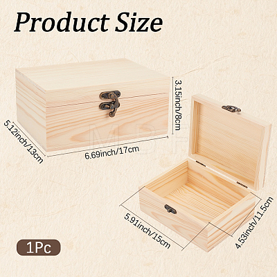 Wood Keepsake Box Gift Cases with Metal Clasps and Hinged Lid CON-CL0001-11-1