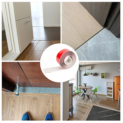 Wood Grain Self-Adhesive PVC Floor Door Flat Transition Strips DIY-WH0308-495B-1