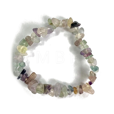 Natural Fluorite Stretch Bracelets PW-WG56138-04-1