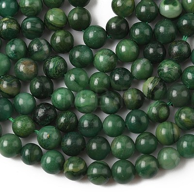 Natural West African Jade Round Beads Strands G-P075-03-6mm-1