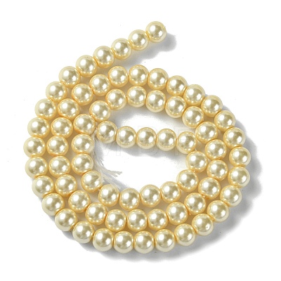Eco-Friendly Dyed Glass Pearl Beads Strands HY-A008-6mm-RB071-1
