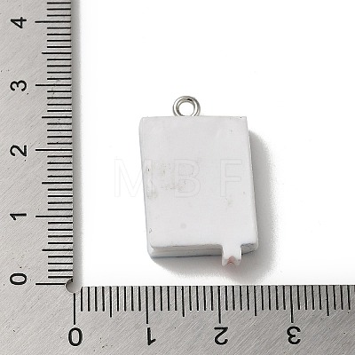 Opaque Resin Rectangle Pendants FIND-Z043-01P-1